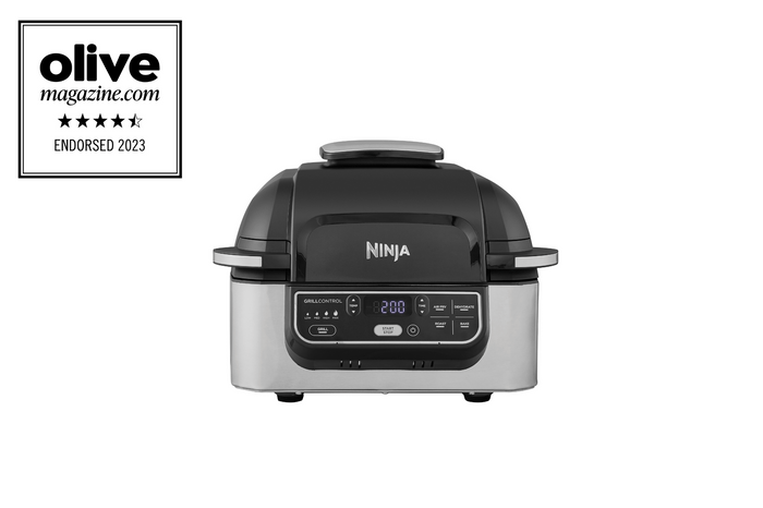 Ninja air fryer health grill AF301UK product image with olive accreditation badge