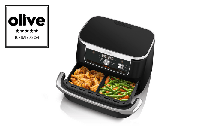 Ninja Foodi FlexDrawer Dual air-fryer AF500UK with olive accreditation badge