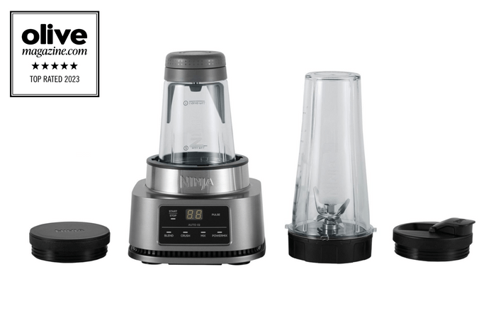 Ninja Foodi Power Nutri Blender 2-in-1 with Smart Torque & Auto-iQ 1100W CB100UK Ninja Foodi power blender product image with olive accreditation badge