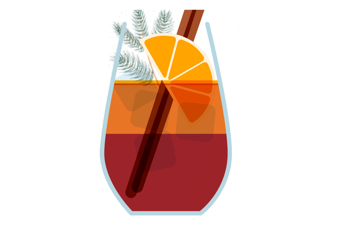 Graphic drawing of a winter sangria